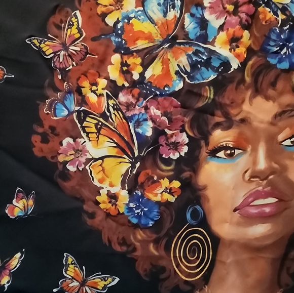 Antthony Signature Printed Chiffon Square Scarf - butterflies - Picture 5 of 7